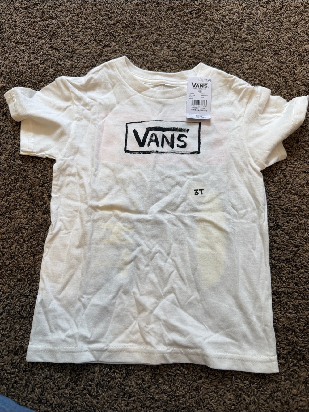 Vans White Short Sleeve Logo Tee - 3T